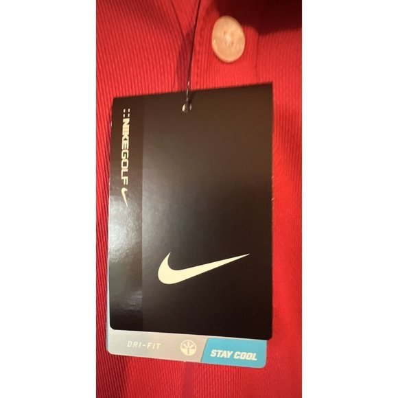 Nike Golf Shirt Polo Red Dri Fit Short Sleeve Mens Size Large  NWT - Picture 3 of 9